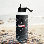 ILLTOCHILL Autism awareness neurodiversity gift Stainless steel water bottle with a straw lid – Lifestyle 3 Left