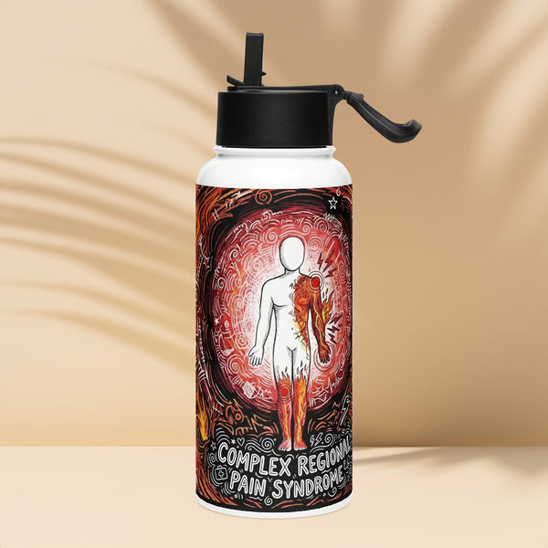 ILLTOCHILL CRPS Awareness gift Stainless steel water bottle with a straw lid – Lifestyle 4 Left