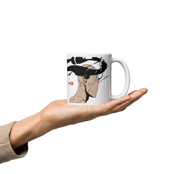 ILLTOCHILL CPTSD awareness Complex Post-Traumatic Stress disorder gift White glossy mug – Lifestyle 2, Premium Handle on Right