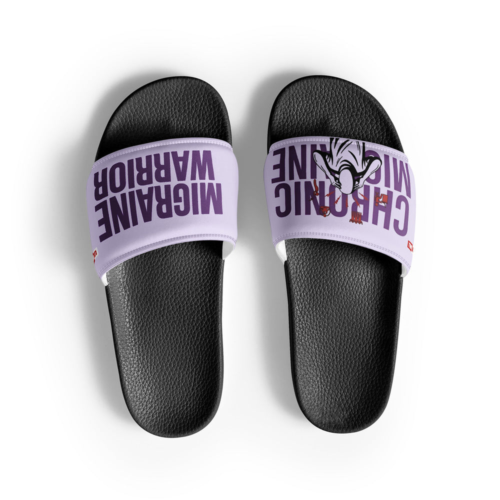 ILLTOCHILL Chronic Migraine Awareness Men's Slides – Flat Front (Chronic Migraine Awareness Men's Slides)