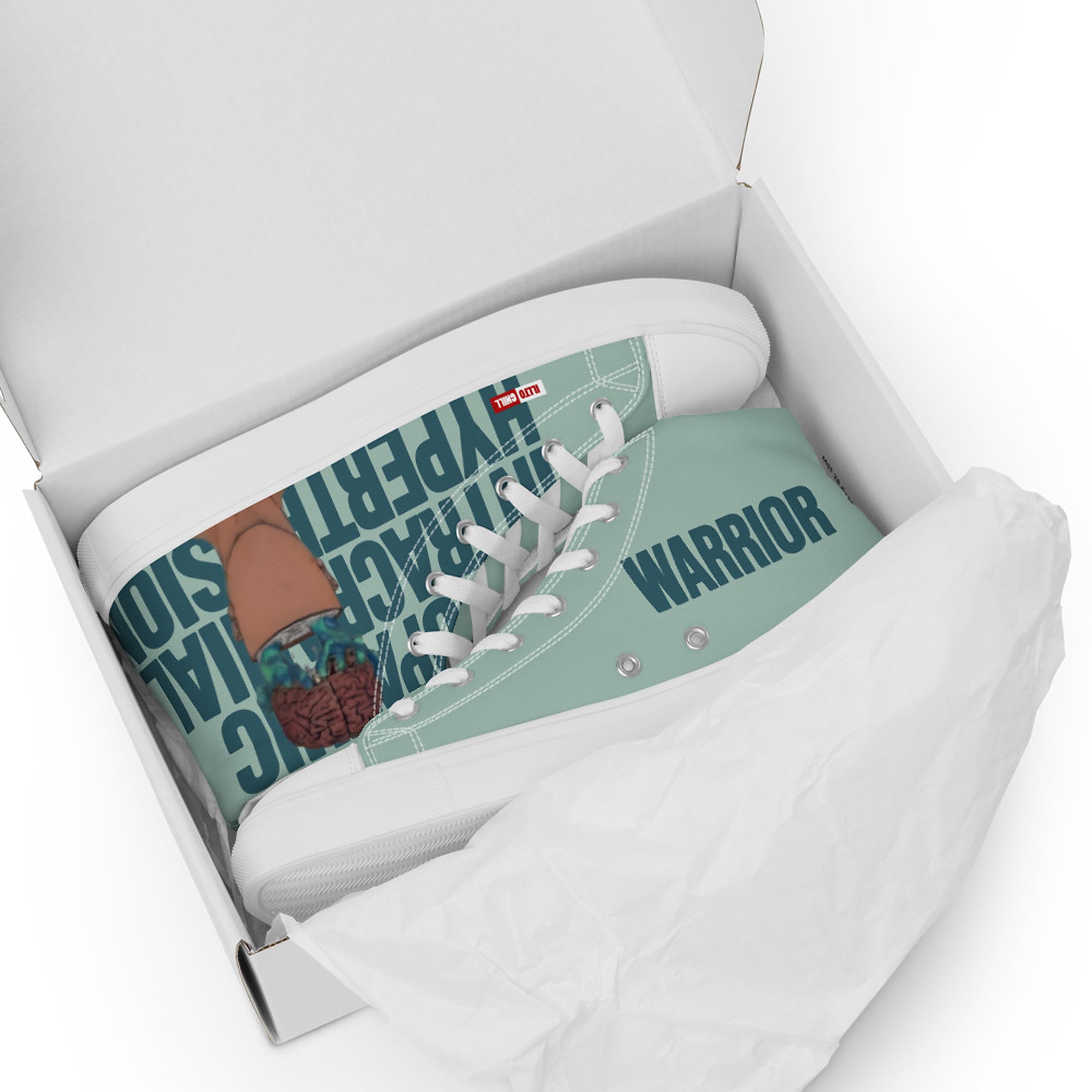 ILLTOCHILL IIH awareness Idiopathic support gift Men’s high top canvas shoes – Flat 5 Front