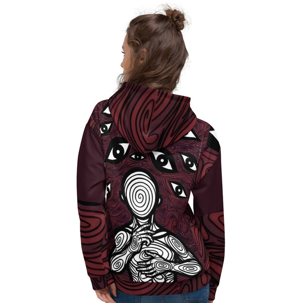 ILLTOCHILL Anxiety awareness gift heavyweight Unisex Hoodie – Women's Back (Black)