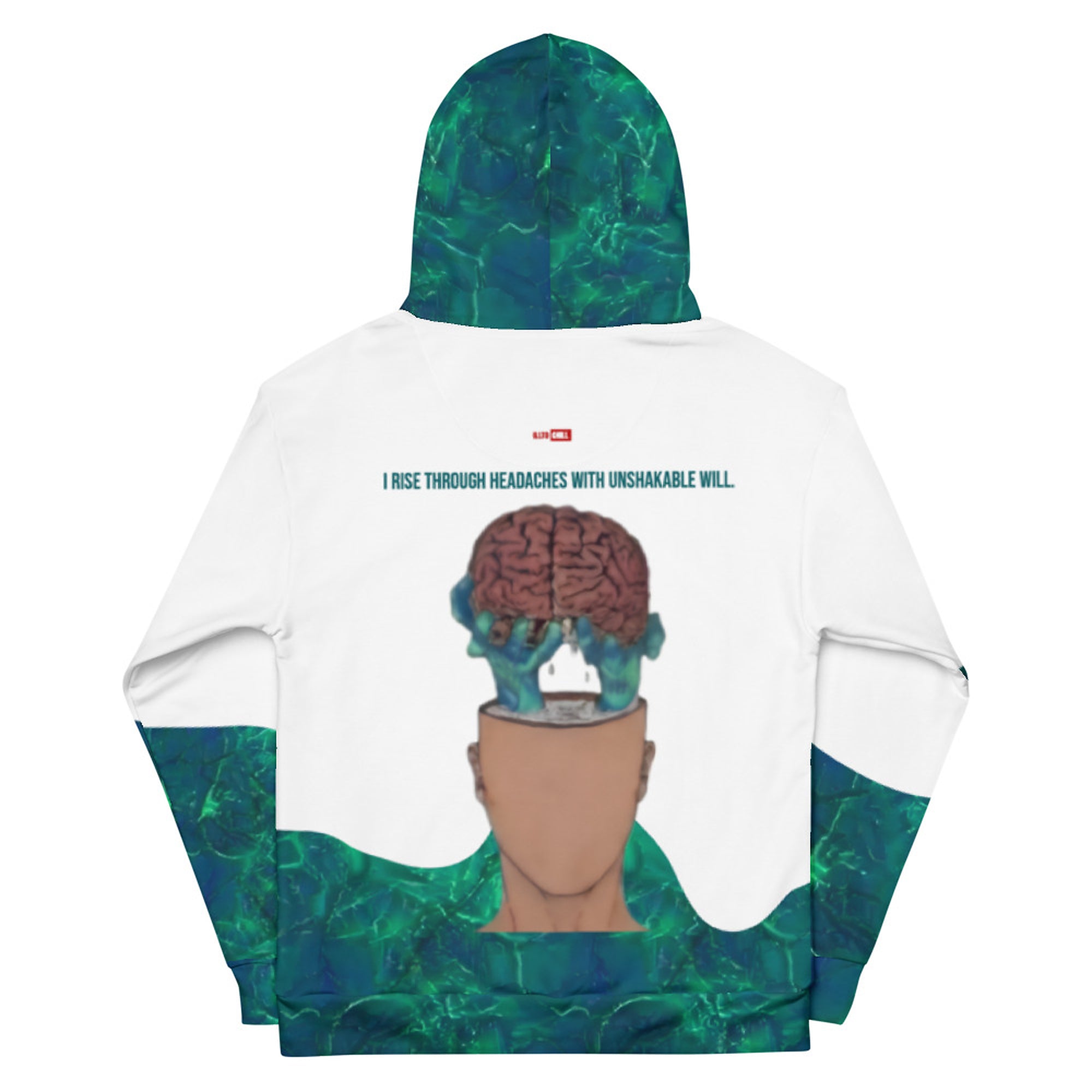 ILLTOCHILL IIH awareness Idiopathic Intracranial Hypertension support gift Unisex cotton hoodie – Flat Back (White)