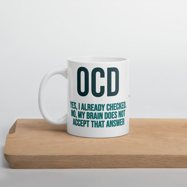 ILLTOCHILL OCD awareness Obsessive-Compulsive Disorder gift White glossy mug – Environment Cutting board
