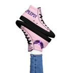 ILLTOCHILL Epilepsy awareness and support gift Women’s high top canvas shoes – Women's Lifestyle 2 Left