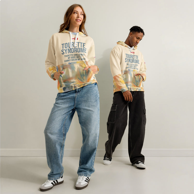 ILLTOCHILL Tourette syndrome awareness TS gift Unisex cotton hoodie – Duet Front (White)