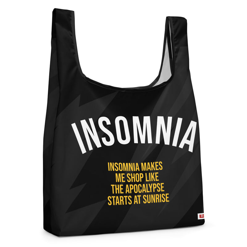ILLTOCHILL Insomnia Night Owl  Shopping bag – Flat Right Front (Illtochill Insomnia Night Owl Shopping Bag)