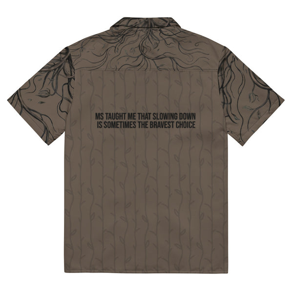 ILLTOCHILL MS Multiple Sclerosis awareness and support Unisex button shirt – Flat Back (Black)