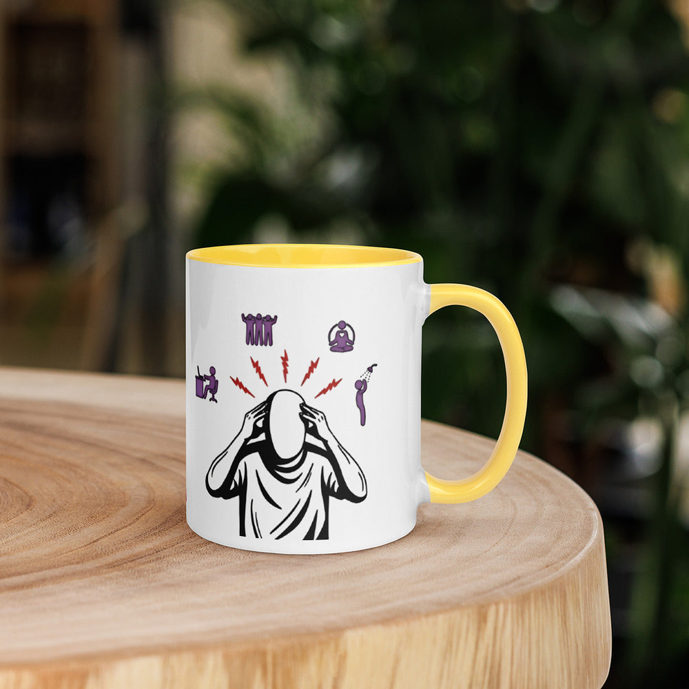 ILLTOCHILL Chronic Migraine awareness gift Mug with Color Inside – Lifestyle 5 Right