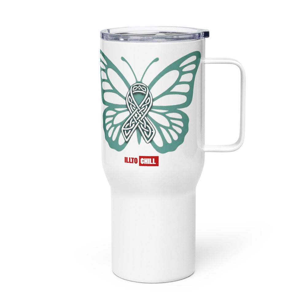 ILLTOCHILL POTS awareness gift Travel mug with a handle – Flat Left