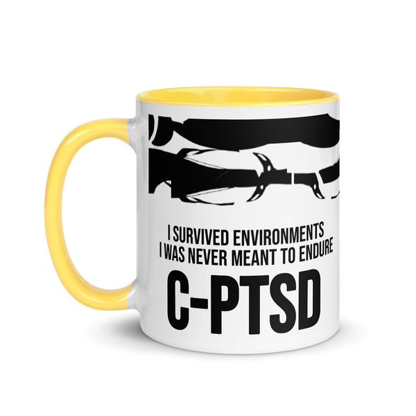 ILLTOCHILL CPTSD awareness Complex Post-Traumatic Stress disorder gift Mug with Color Inside – Flat Left