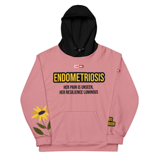 ILLTOCHILL Endometriosis awareness Endo warrior gift unisex cotton hoodie – Flat Front (Black)