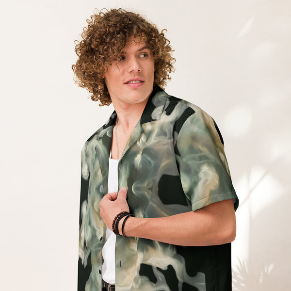 ILLTOCHILL Asthma awareness support Unisex button shirt – Men's Lifestyle Front (Black)