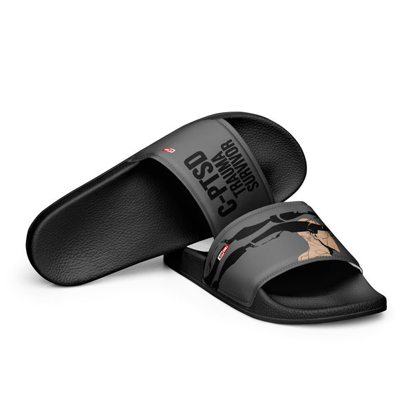 ILLTOCHILL C-PTSD Support Men's Slides – Flat 4 Front (C-ptsd Support Men's Slides)