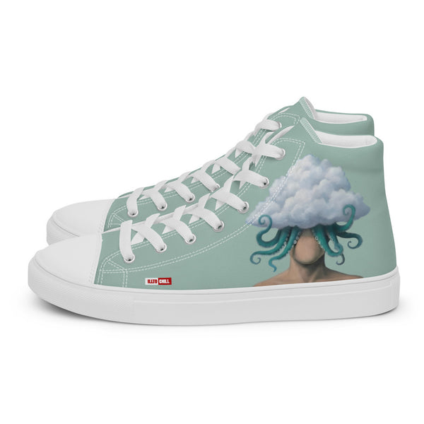 ILLTOCHILL OCD awareness Obsessive-Compulsive Disorder gift Men’s high top canvas shoes – Flat Left