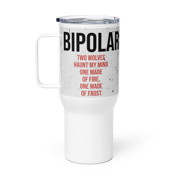 ILLTOCHILL Bipolar disorder gift Travel mug with a handle – Flat Right