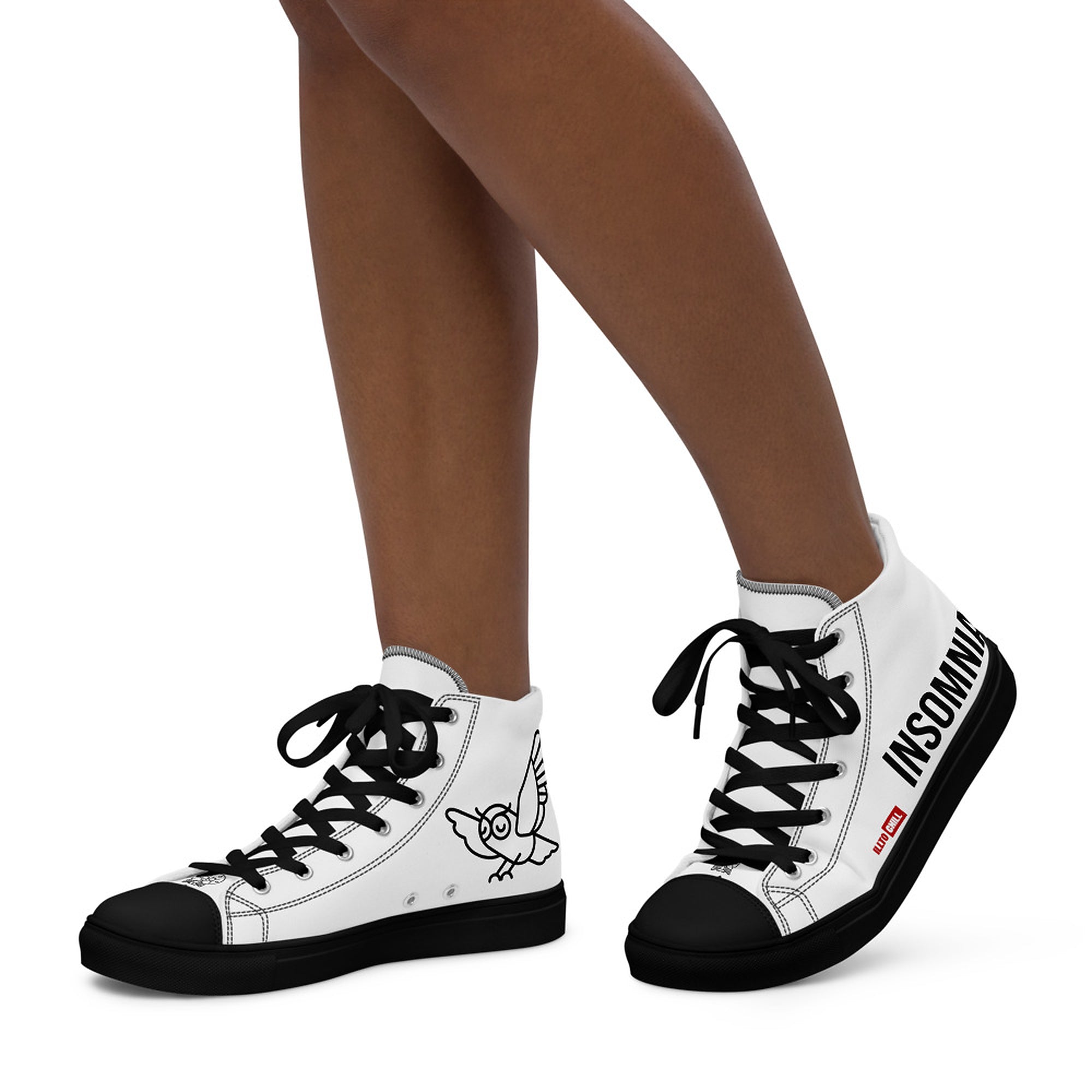 ILLTOCHILL Insomnia Awareness Women's High Top Shoes – Women's Left (Insomnia Awareness Women's High Top Shoes)