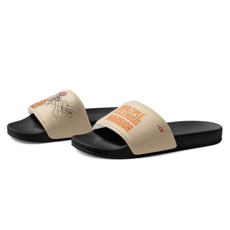 ILLTOCHILL MS Awareness Men's Slides – Flat Left Front (Ms Awareness Men's Slides)