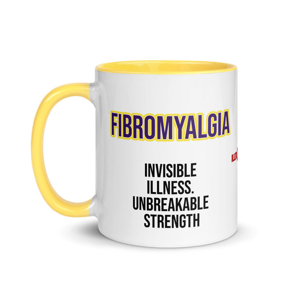 ILLTOCHILL Fibromyalgia awareness fibro gift Mug with Color Inside – Flat Left