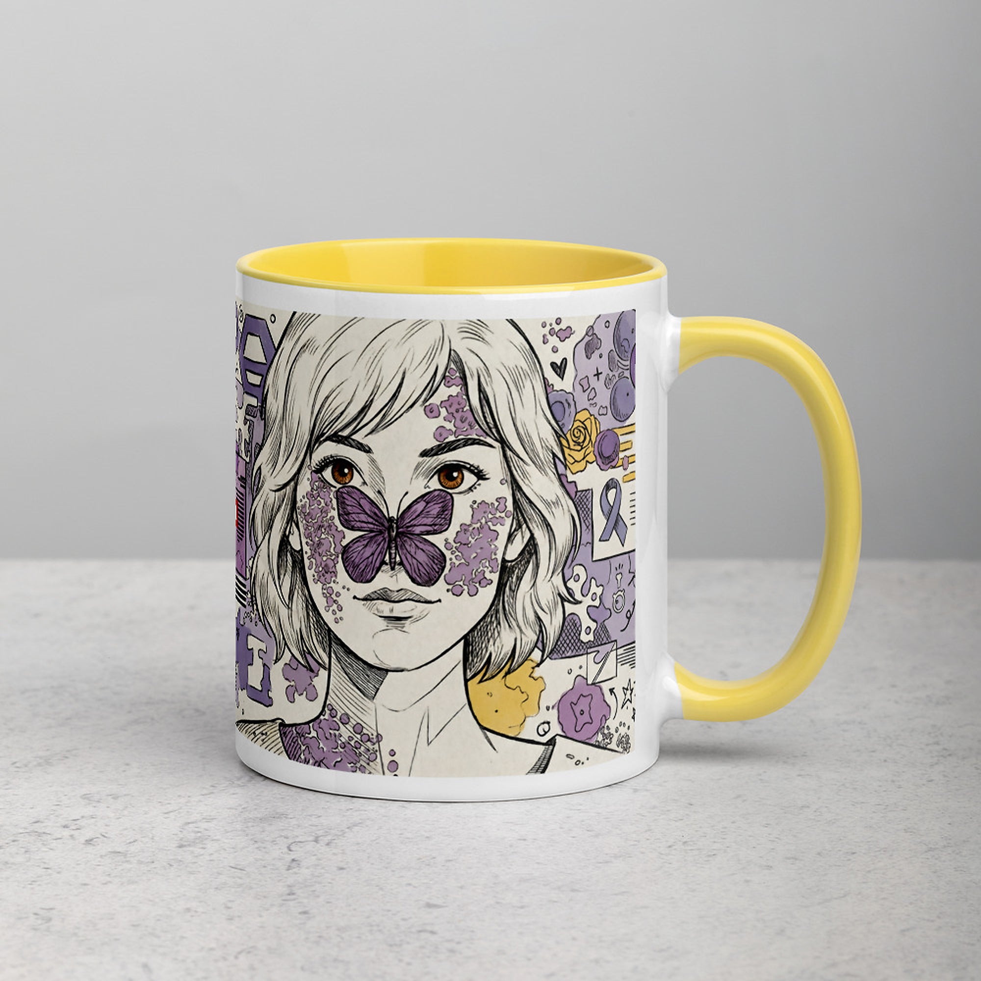 ILLTOCHILL Lupus awareness gift Mug with Color Inside – Lifestyle 2 Right