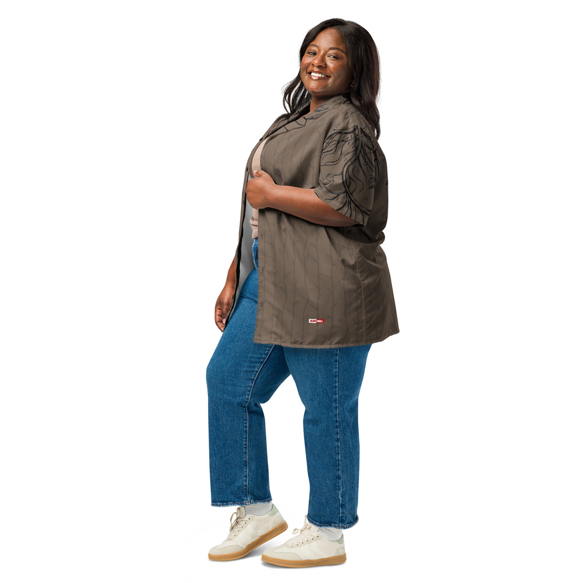 ILLTOCHILL MS Multiple Sclerosis awareness and support Unisex button shirt – Women's 3 Left (Black)