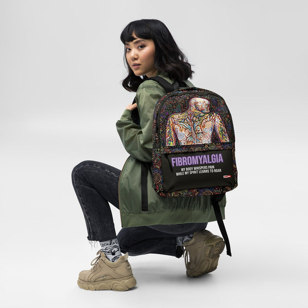 ILLTOCHILL Fibromyalgia Support Backpack – Women's Front (Black)