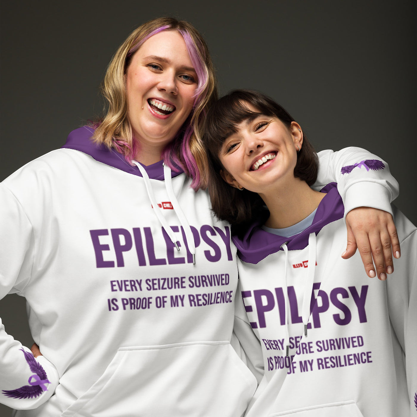 ILLTOCHILL Epileptic seizues awareness epilepsy gift heavyweight Unisex Hoodie – Couples Front (White)