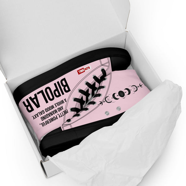 ILLTOCHILL Bipolar Support Women's High Top Shoes – Flat 5 Front (Bipolar Support Women's High Top Shoes)