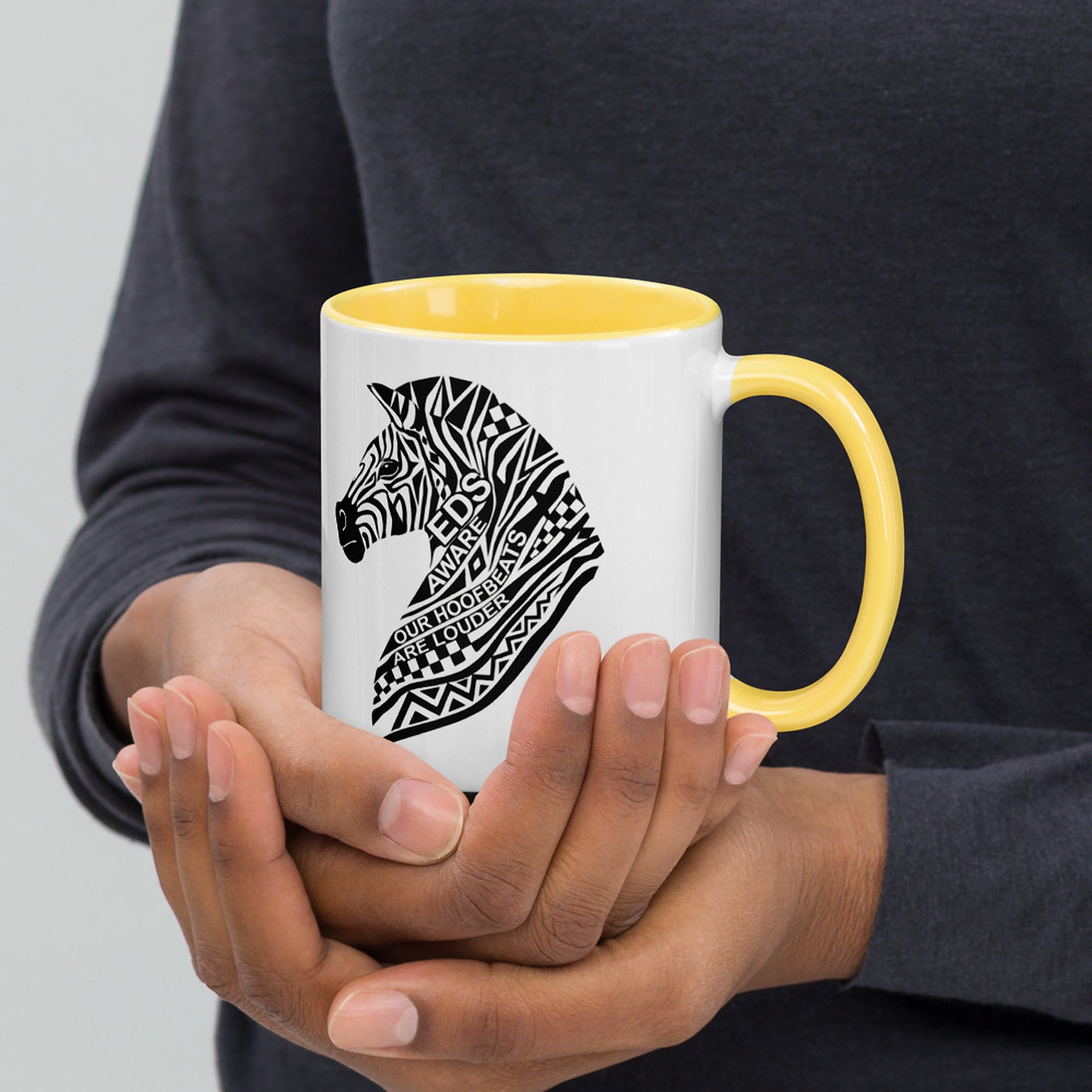 ILLTOCHILL EDS ehler danlos syndrome awareness gift Mug with Color Inside – Lifestyle 3 Right