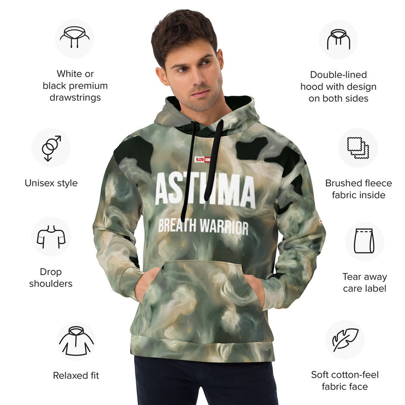 ILLTOCHILL Asthma awareness and support gift heavyweight unisex Hoodie – Product specs Front (Black)