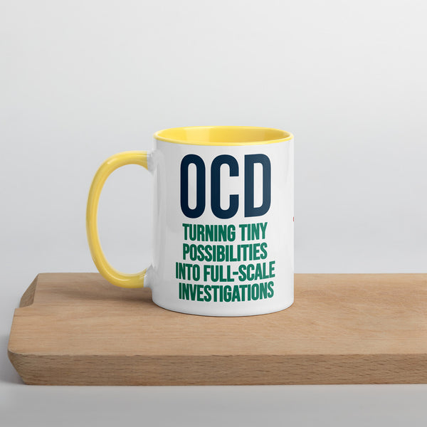 ILLTOCHILL OCD awareness Obsessive-Compulsive Disorder gift Mug with Color Inside – Lifestyle Left
