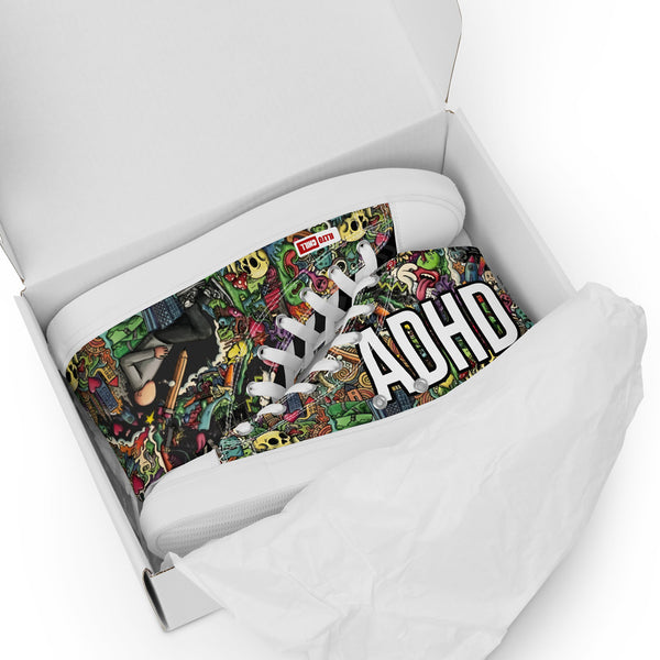 ILLTOCHILL Adhd Attention deficit awareness gift Men’s high top canvas shoes – Flat 5 Front