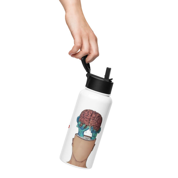 ILLTOCHILL IIH awareness Idiopathic support gift Stainless steel water bottle with a straw lid – Lifestyle Left