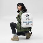 ILLTOCHILL Hard of Hearing Awareness Backpack – Women's Front (Clear)