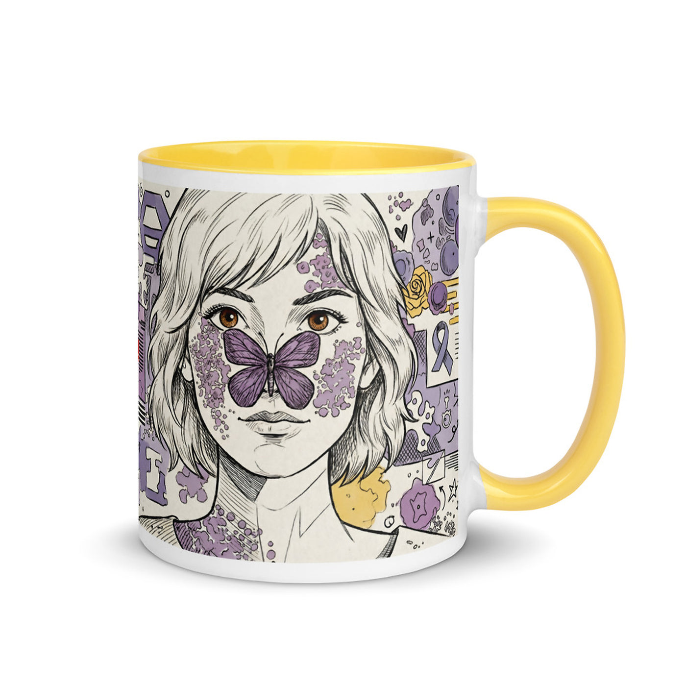 ILLTOCHILL Lupus awareness gift Mug with Color Inside – Flat Right