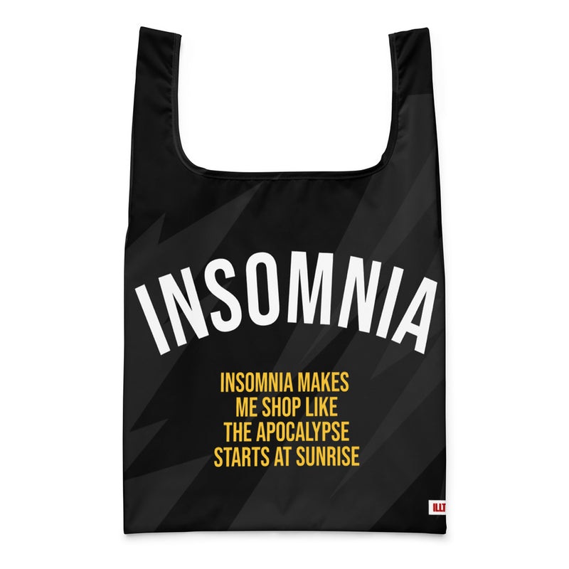 ILLTOCHILL Insomnia Night Owl  Shopping bag – Flat 2 Front (Illtochill Insomnia Night Owl Shopping Bag)