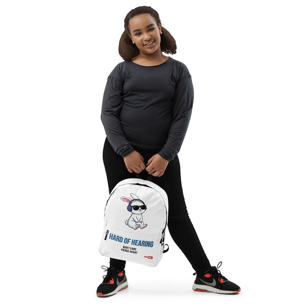 ILLTOCHILL Hard of Hearing Awareness Backpack – Girl's Front (Clear)