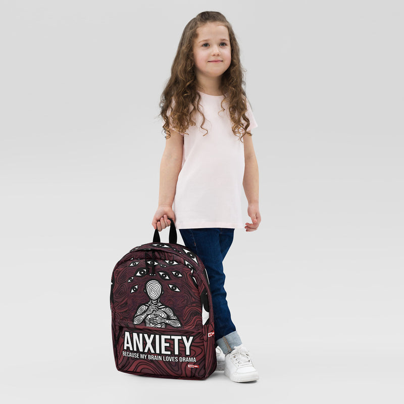 ILLTOCHILL Anxiety Awareness Backpack – Girl's 2 Front (Black)