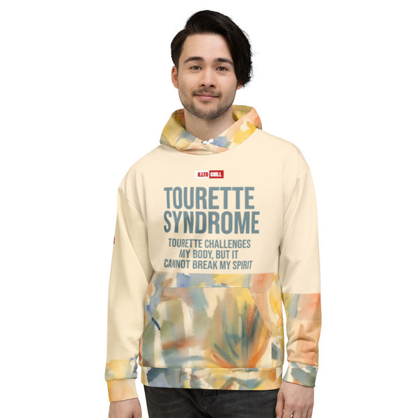 ILLTOCHILL Tourette syndrome awareness TS gift Unisex heavyweight Hoodie – Men's Front (White)