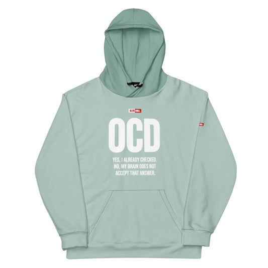 ILLTOCHILL ILLOCHILL OCD awareness Obsessive-Compulsive Disorder gift heavyweight Unisex cotton hoodie – Flat Front (Black)