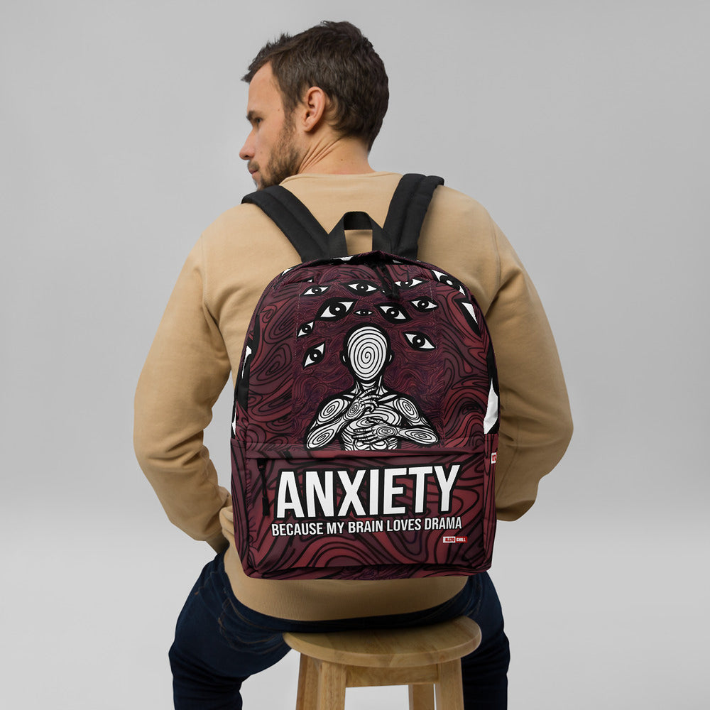 ILLTOCHILL Anxiety Awareness Backpack – Men's Front (Black)