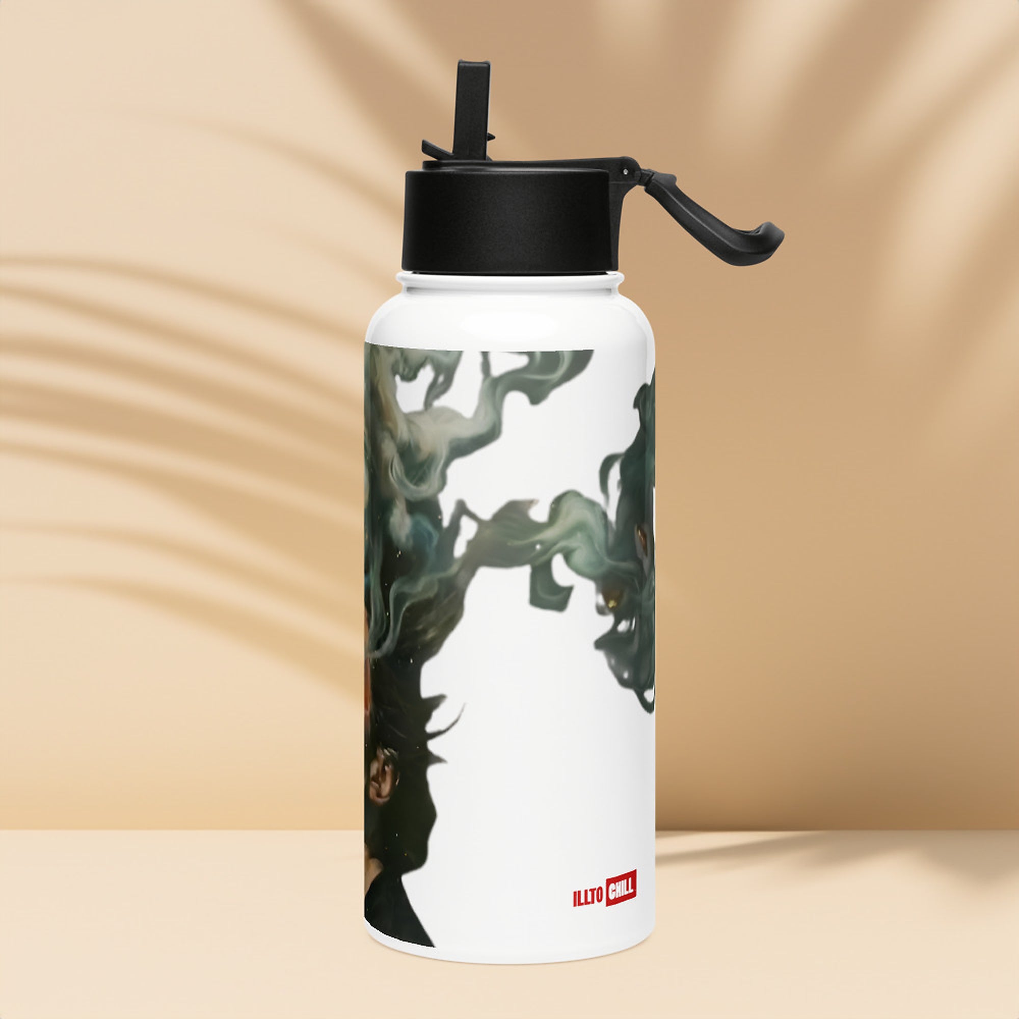 ILLTOCHILL Asthma awareness gift Stainless steel water bottle with a straw lid – Lifestyle 4 Left