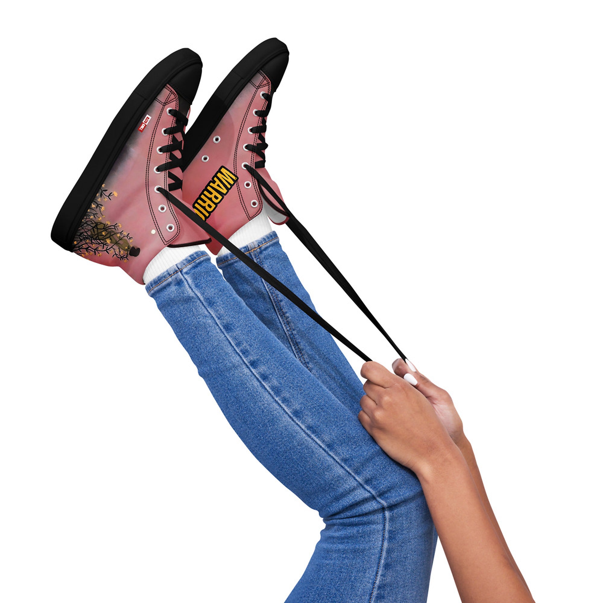 ILLTOCHILL Endometriosis Awareness Women's High Top Shoes – Women's Lifestyle 2 Right (Endometriosis Awareness Women's High Top Shoes)