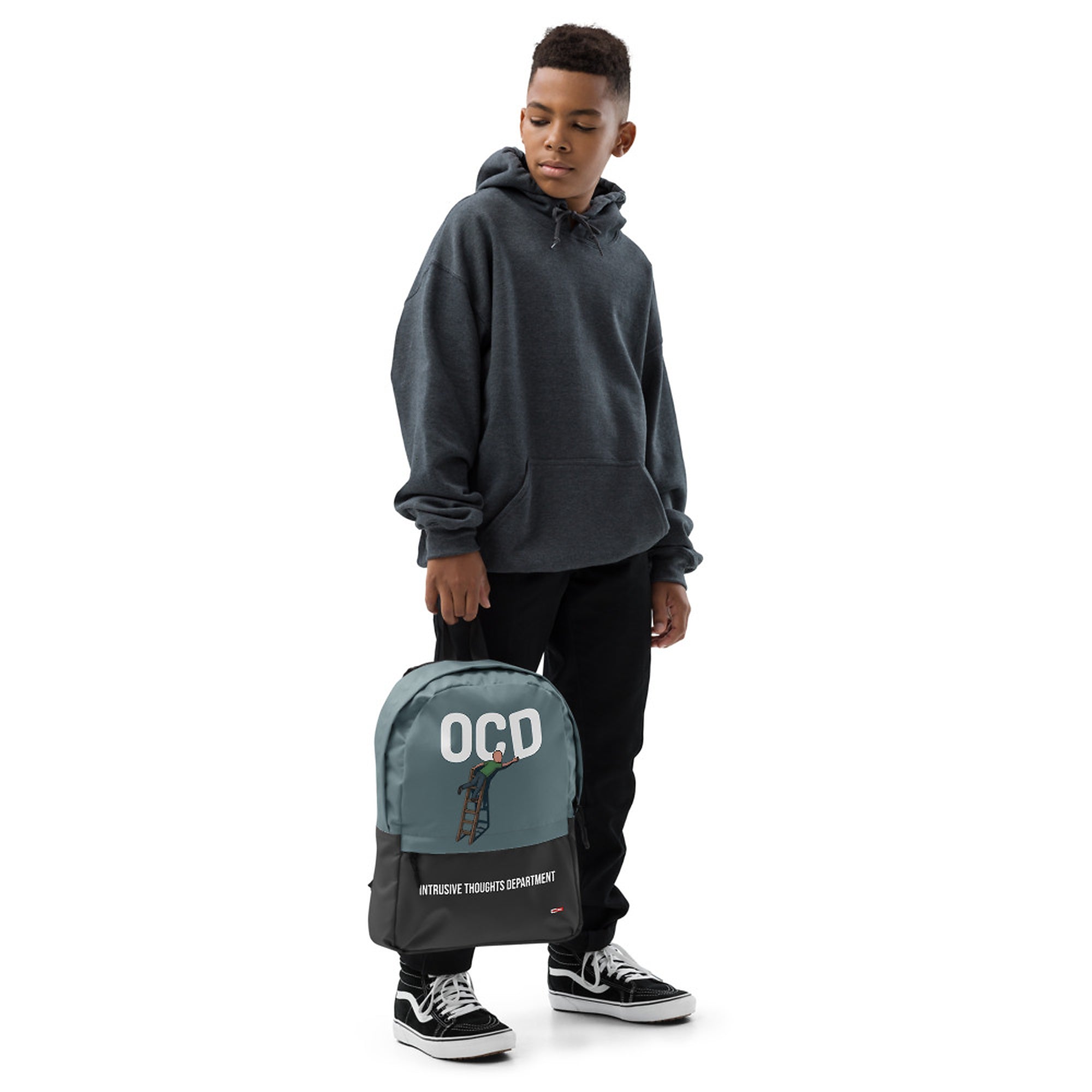 ILLTOCHILL OCD Awareness Backpack – Boy's Front (Clear)