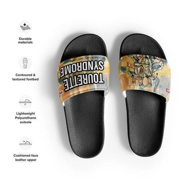 ILLTOCHILL Tourette's Syndrome Awareness Men's Slides – Product specs Front (Tourette's Syndrome Awareness Men's Slides)