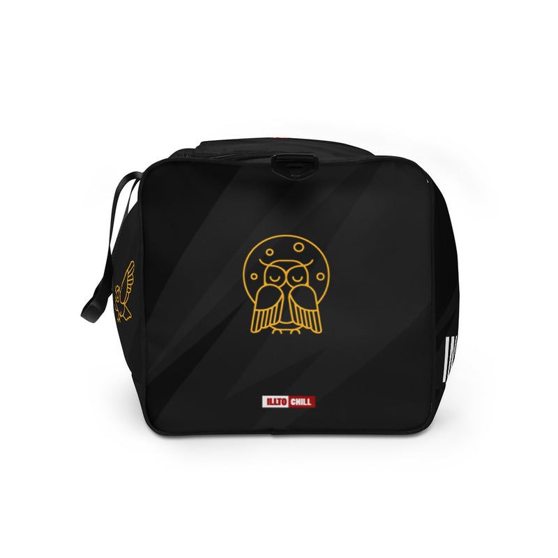ILLTOCHILL Insomnia Night Owl  Duffle bag – Flat Left Side (Black)