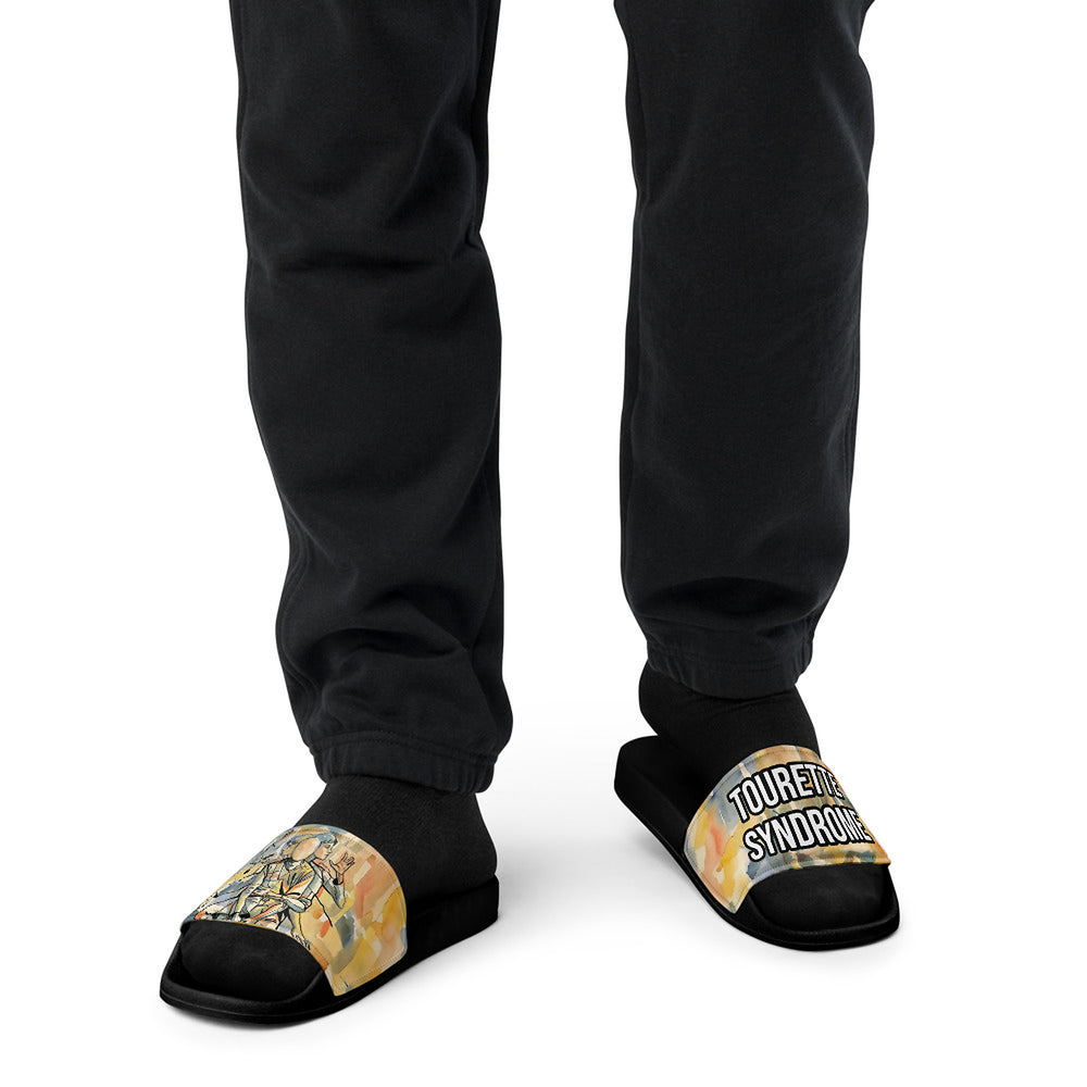ILLTOCHILL Tourette's Syndrome Awareness Men's Slides – Men's Front (Tourette's Syndrome Awareness Men's Slides)