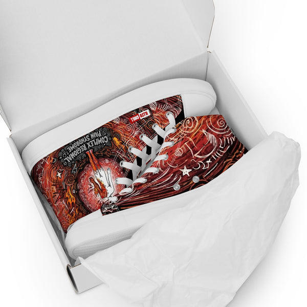 ILLTOCHILL CRPS Awareness and support gift men’s high top canvas shoes – Flat 5 Front