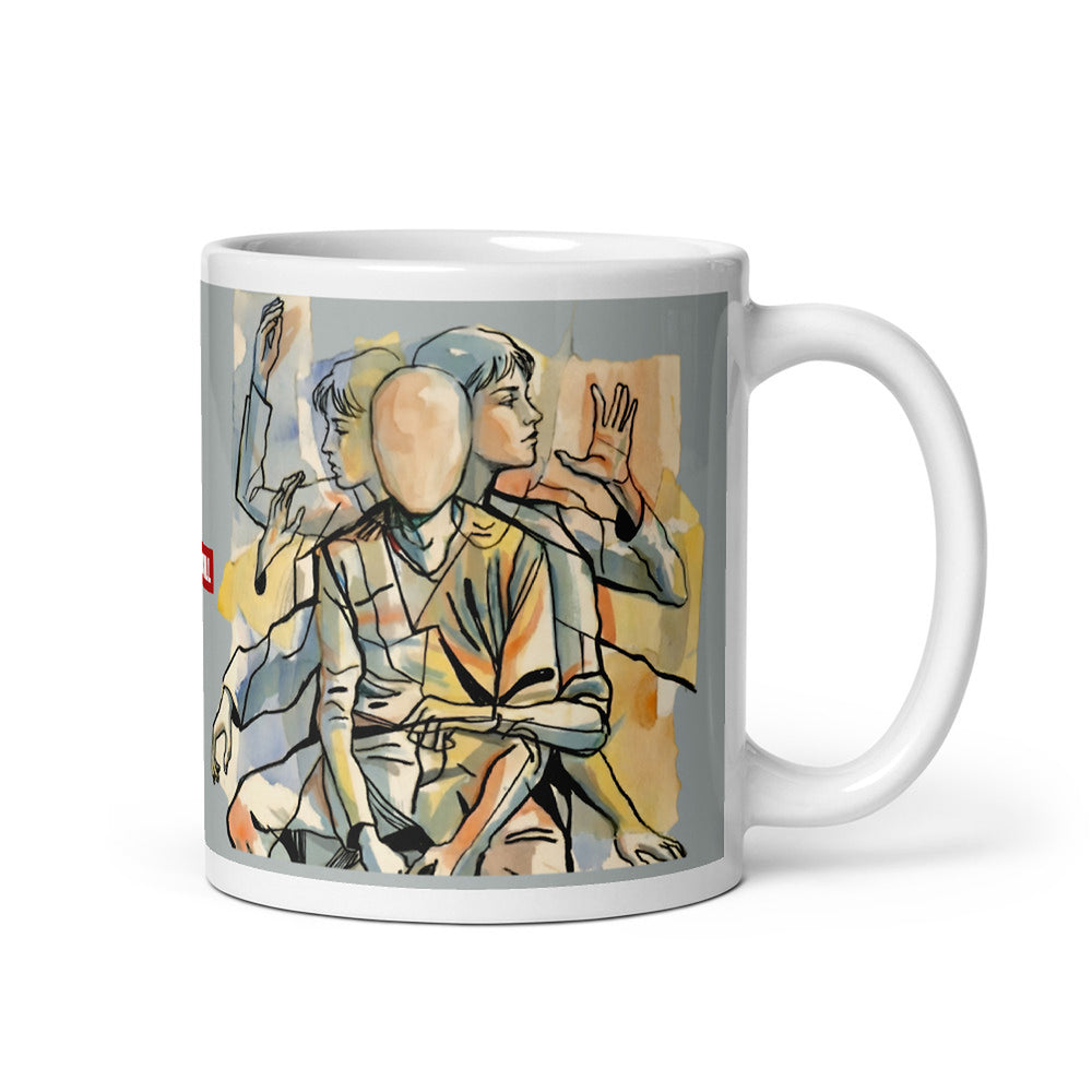 ILLTOCHILL Tourette syndrome awareness TS gift White glossy mug – Default Handle on Right