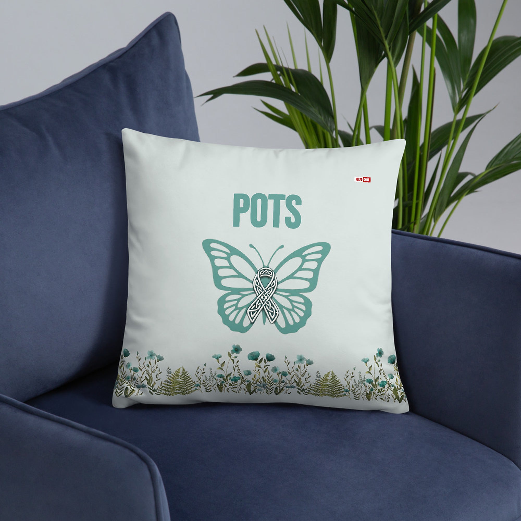 ILLTOCHILL POTS Awareness Pillow – Lifestyle Front Lifestyle 6 (Black)